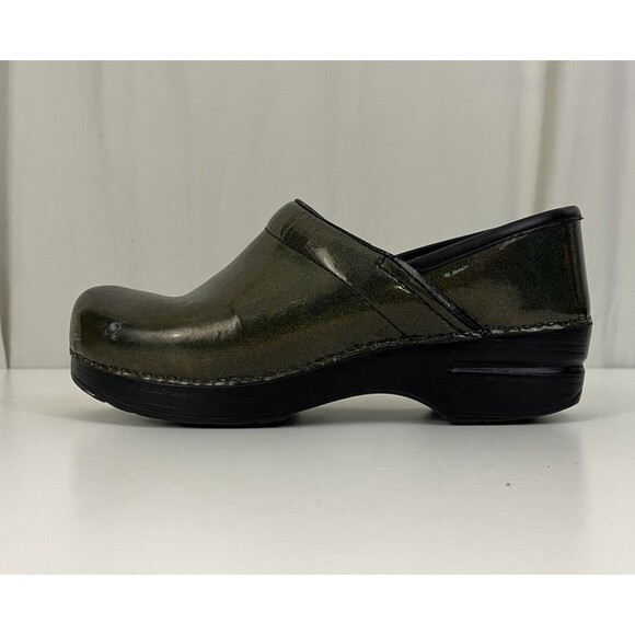 Dansko Shoes Womens 37 6.5-7 Nursing Clogs Prism Iridescent Green Patent Leather - Picture 4 of 10
